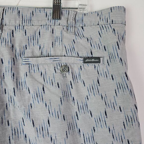 Eddie Bauer Men's Geometric Print Chino Shorts Specially Dyed Blue Sz 38 - Picture 5 of 8